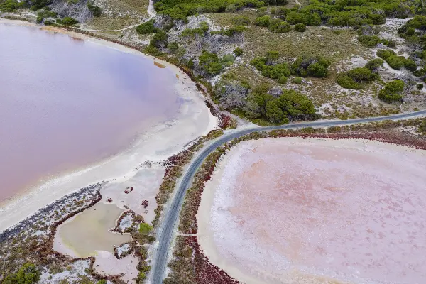 Pink lakes