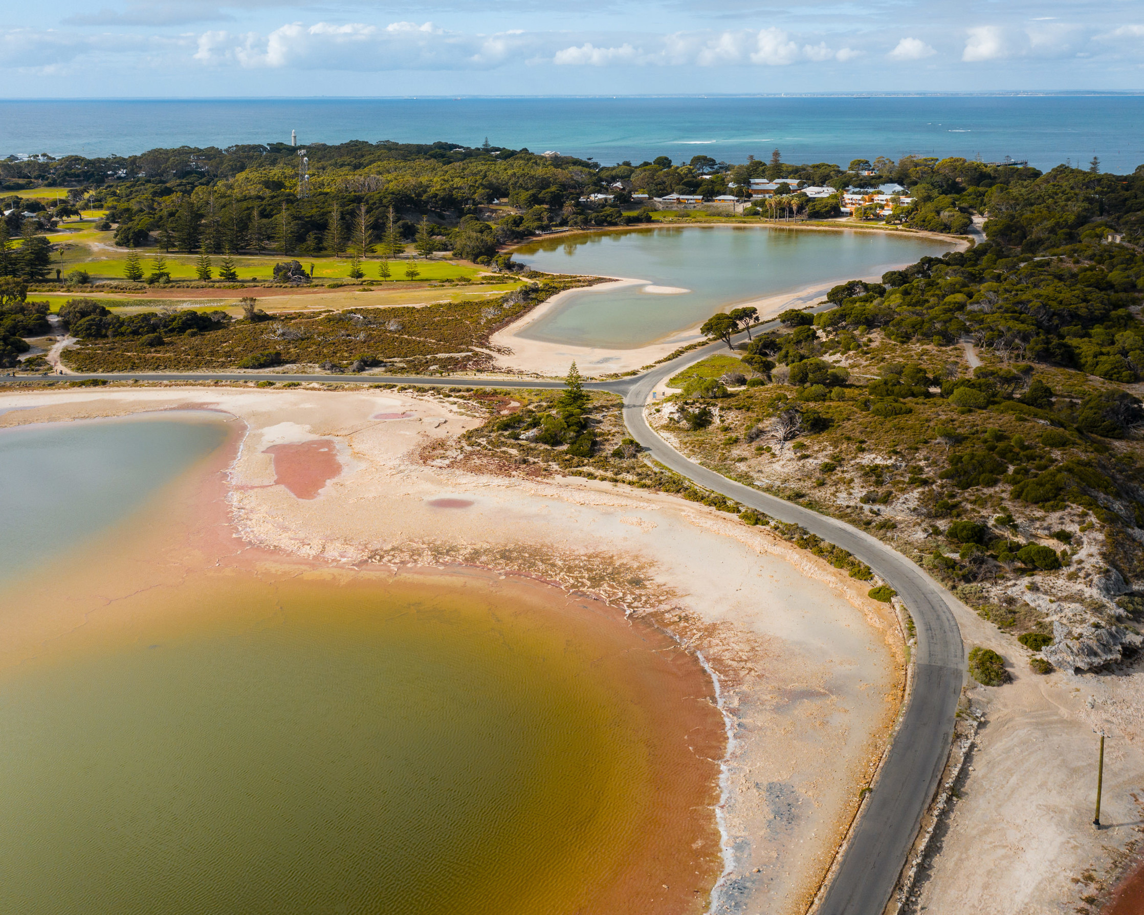 Salt lakes on the island