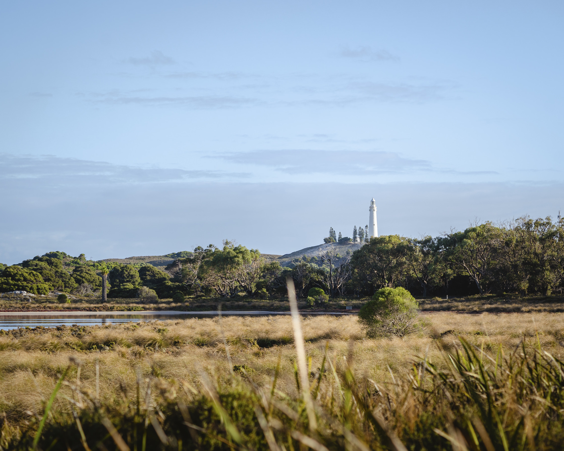 Wadjemup Lighthouse across the lakes