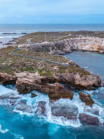 Aerial waves crashing at West End