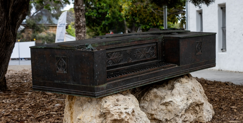 Sculpture named A Key Change for Lucy (2022) by artist Greg James