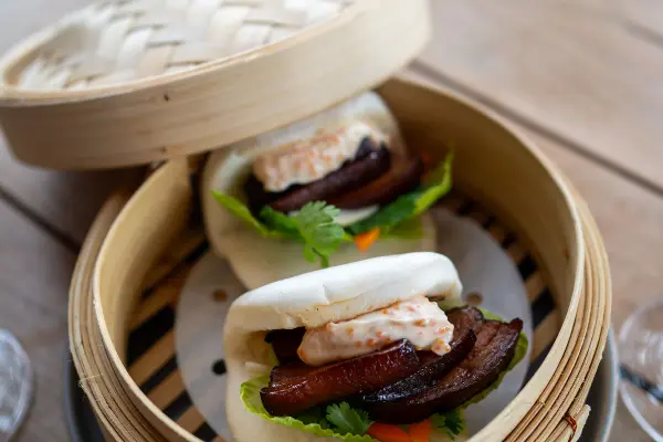 Juicy pork belly bao buns