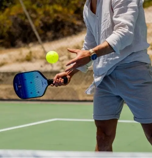 Playing pickleball at Rotto Rackets Sports