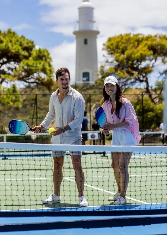 Playing pickleball together at Rotto Rackets Sports