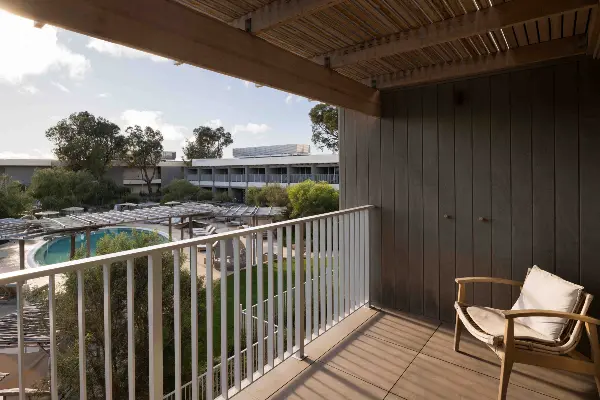 Samphire balcony overlooking the pool