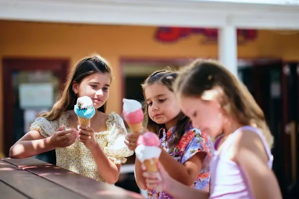 Kids enjoying ice cream at Wadjemup / Rottnest Island