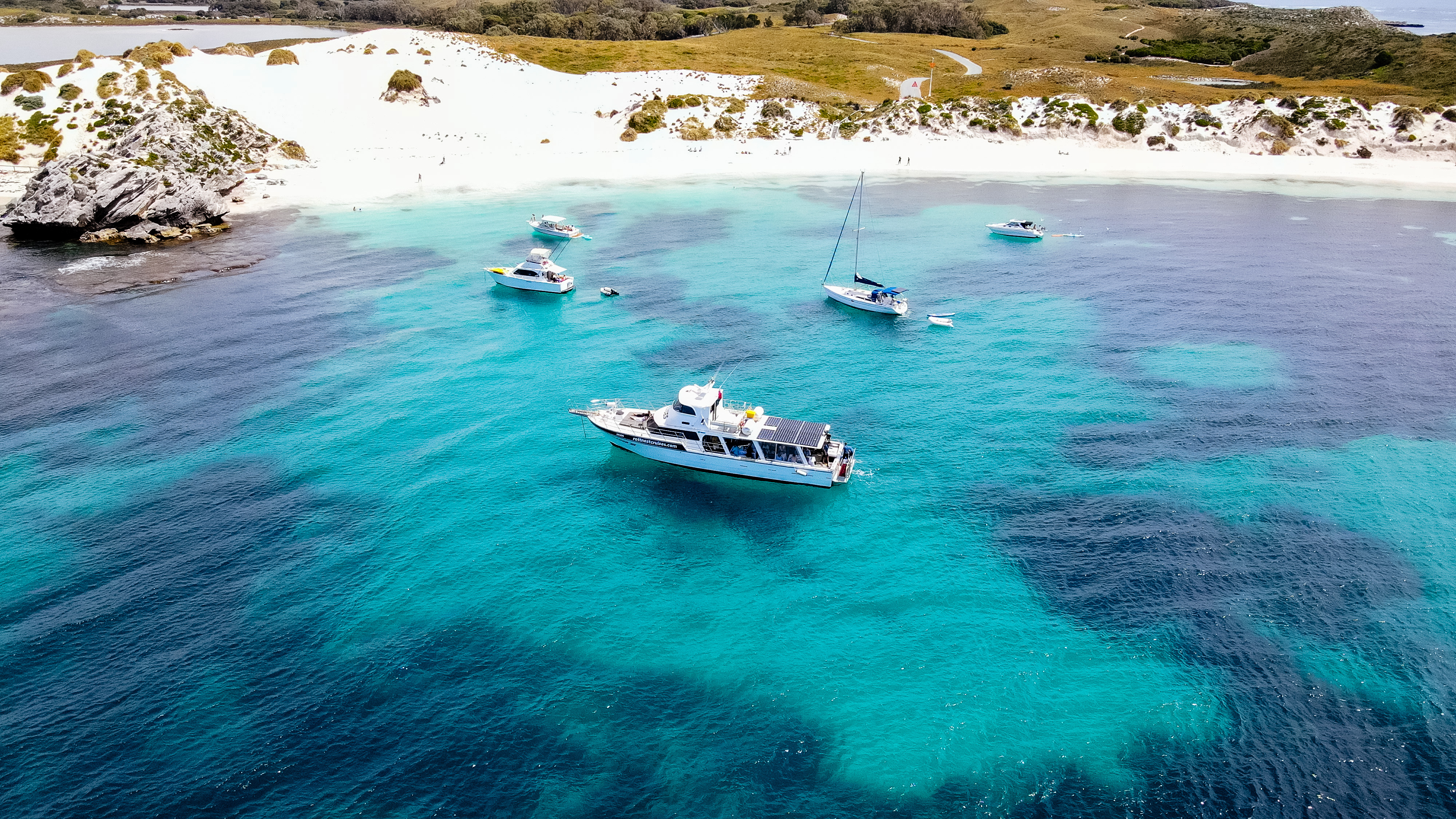 Boats moored in Parakeet Bay