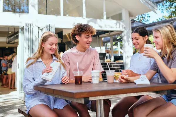 Students enjoying Rottnest Bakery